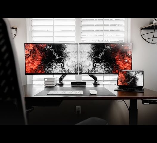 What size desk do i need for Dual monitors?